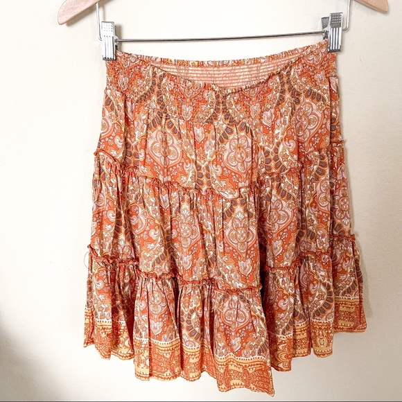 NWT Rachel Zoe Pleated Paisley Floral Print Mini Skirt - Picture 6 of 10